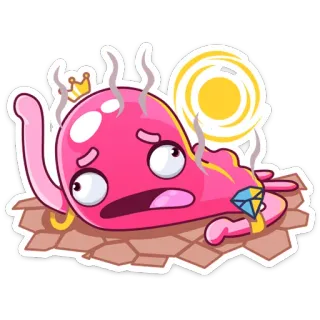 ☀️ ea423594 Desenho animado, Personagem rosa, Suando, Exausto, Personagem de desenho animado, Derretendo telegram sticker