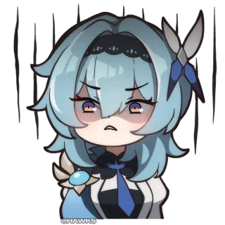 👿 053a361c Eula Genshin Impact อนิเมะ, วิดีโอเกม, การ์ตูน, สติกเกอร์ telegram sticker