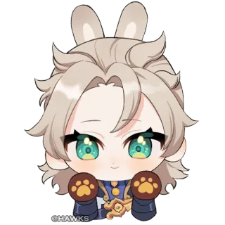 🐾 3ebc5883 Albedo Genshin Impact @HAWKS อัลเบโด้, เก็นชินอิมแพ็ค, จิบิ, อนิเมะ, วิดีโอเกม telegram sticker