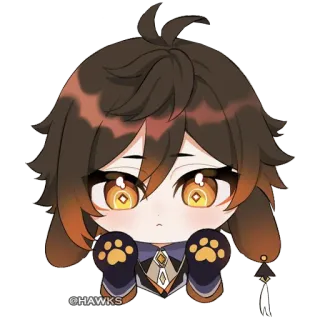🐾 47c65e42 Zhongli Genshin Impact อนิเมะ, จิบิ, จงหลี, เก็นชินอิมแพกต์, น่ารัก telegram sticker