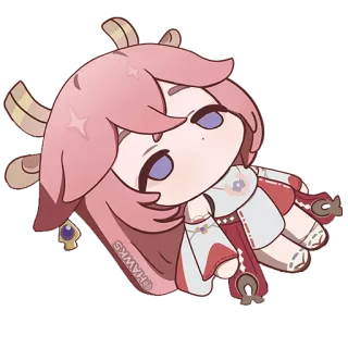 😶 633b8ef6 Yae Miko Genshin Impact อนิเมะ, สติกเกอร์, ยาเอะ มิโกะ, เก็นชิน อิมแพ็ค, จิบิ telegram sticker