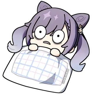 😦 a844603e Keqing Genshin Impact อนิเมะ, น่ารัก, เก็นชิน อิมแพ็ค, เค่อชิง, ง่วง, เหนื่อย telegram sticker