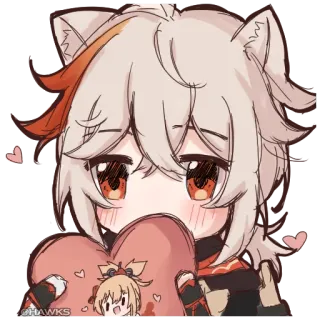 ❤️ d8afc39b Kazuha Genshin Impact อนิเมะ, คาซึฮะ, เก็นชินอิมแพกต์, คาวาอิ, หัวใจ, น่ารัก telegram sticker