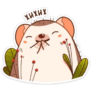 😀 5bb3ef9e ХИХИХ landak, hewan, lucu, kartun, stiker, hihi, lol, emoji telegram sticker