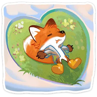 ❤ 14650d93 狐狸, 卡通, 放松, 自然, 动物 whatsapp sticker