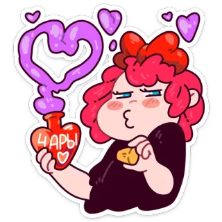 😘 c5d79681 ЧАРЫ potion, love, cute, hearts, magic, cartoon, girl whatsapp sticker