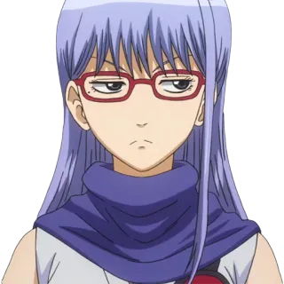 😊 1e330996 anime, girl, purple hair, glasses whatsapp sticker