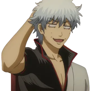😊 5ad9dcce Gintoki Sakata Gintama anime, gintoki, manga, funny, silver hair, sakata whatsapp sticker