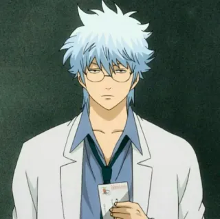 🔮 5fd7a75f Gintoki Sakata Gintama Аниме, Персонаж, Gintama, Гинтоки, Саката, Очки, белые волосы, смешной telegram sticker
