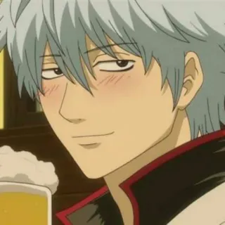 🔮 8181227c Gintoki Sakata Gintama Аниме, Гинтама, Гинтоки Саката, Алкоголь, Пить, Саке telegram sticker