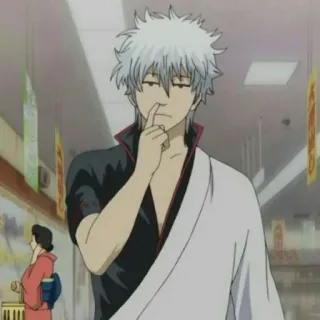 🔮 92d2f2db Gintoki Sakata Gintama Аниме, Gintama, Персонаж, Саката Гинтоки, Смешной telegram sticker