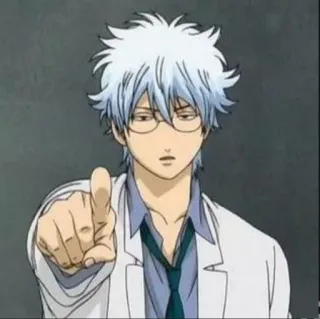 🧊 535cdd48 Sakata Gintoki Gintama Anime, Mangá, Personagem, Gintama, Sakata Gintoki, Apontando telegram sticker