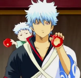 🧊 80ea3679 Sakata Gintoki Gintama Anime, Gintama, Sakata Gintoki, Personagem, Maçã, Bebê telegram sticker