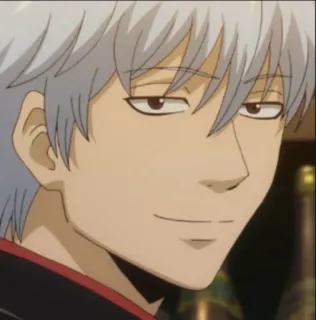 🧊 86f96902 Sakata Gintoki Gintama Anime, Mangá, Gintama, Sakata Gintoki, Cabelo prateado, Sorriso irônico, Personagem telegram sticker