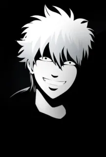 😀 502261bf Аниме, Манга, Персонаж, Чёрно-белый, Портрет telegram sticker