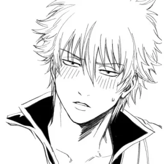 😳 59cf8f94 Sakata Gintoki Gintama Аниме, Манга, Персонаж, Саркастичный, Выражение, Saketa Gintoki, Gintama telegram sticker