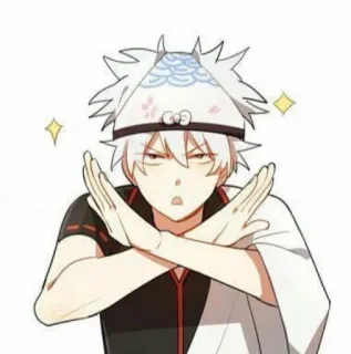 ✋ b784d591 Аниме, Манга, Персонаж, Скрещенные руки, Мультфильм telegram sticker