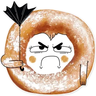 😡 102f7cd8 도넛, 만화, 화난, 우산, 음식, 디저트 telegram sticker