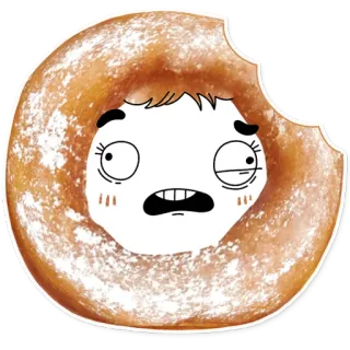 🙄 a4871efc 도넛, 음식, 만화, 달콤한, 디저트, 캐릭터 telegram sticker