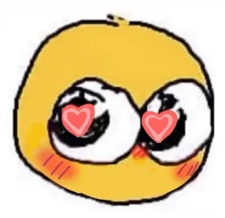 💗 5e67838b emoji, amour, yeux de coeur, mignon, jaune whatsapp sticker