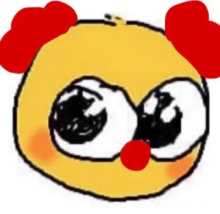 🤡 65320aeb emoji, mignon, autocollant, jaune, visage, dessin animé, rouge whatsapp sticker