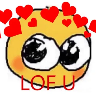 ❤️ f44375dc LOF U Emoji, Coeurs, Amour, Mignon, Autocollant whatsapp sticker