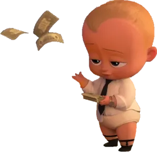 😎 dd47e2d7 Boss Baby baby, geld, anzug, business, dollar telegram sticker