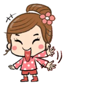 👋 1eb4de97 Cartoon, fröhlich, Frau, winkend, Aufkleber, süß, Mädchen telegram sticker