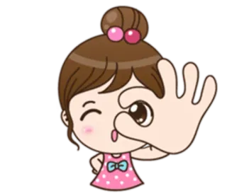 👌 8fcdb1c0 Cartoon, Mädchen, Ok Geste, Süß, Sticker telegram sticker