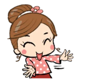 😛 a206eed7 Cartoon, Mädchen, Frau, Fröhlich, Niedlich telegram sticker