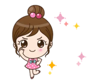 👋 afa9b779 Cartoon, Mädchen, Süß, Sterne telegram sticker