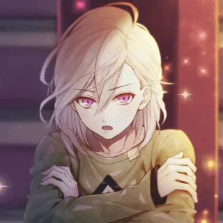 🤨 9ad78864 аниме, аниме стиль, девушка, иллюстрация, портрет, фиолетовые глаза telegram sticker