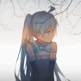 😕 e85a253f Hatsune Miku Аниме, Манга, Грустно, Девушка, Плачет, Вокалоид, Hatsune Miku telegram sticker