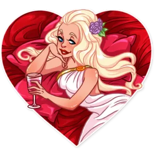 Girl in Love telegram stickers