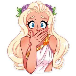 🤭 1f31ad0b mujer, rubia, impactada, preocupada, sorprendida, dibujo animado, expresión whatsapp sticker