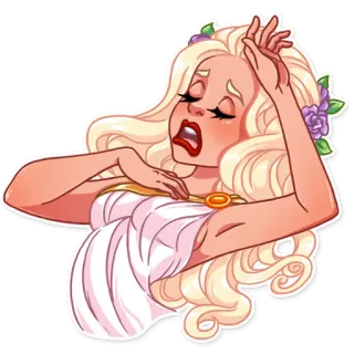 😩 bc491e0d mujer, rubia, dibujo animado, pegatina, exagerado, expresión whatsapp sticker