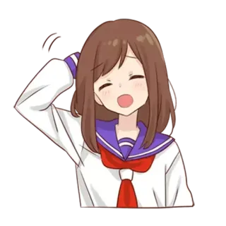 😅 371df5ba อนิเมะ ผู้หญิง, ชุดนักเรียน, สับสน, น่ารัก, จิบิ, มังงะ telegram sticker
