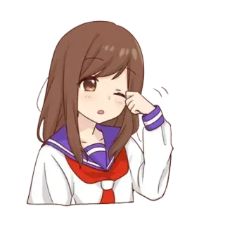 🥱 371e03f4 อนิเมะสาว, ชุดนักเรียน, ขยิบตา, การ์ตูน, น่ารัก, คาวาอิ, สติกเกอร์, มังงะ telegram sticker