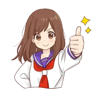 👍 3950a882 สาวอนิเมะ, ยกนิ้วให้, ประกาย, การ์ตูน, ชุดนักเรียน, น่ารัก, เห็นด้วย, เชิงบวก telegram sticker