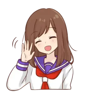 👋 5f3885a0 อนิเมะ, นักเรียนหญิง, โบกมือ, น่ารัก, การ์ตูน telegram sticker