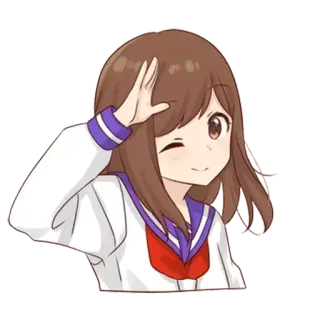 😉 c4e0a045 อนิเมะ, ผู้หญิง, ชุดนักเรียน, ขยิบตา, คำนับ telegram sticker