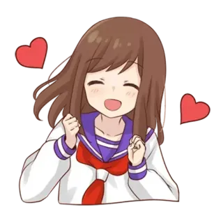 🥰 c7d61cd7 อนิเมะ, ผู้หญิง, หัวใจ, ชุดนักเรียน, น่ารัก telegram sticker