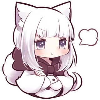 😒 45fa853a anime, catgirl, kawaii, cute, chibi, sticker telegram sticker