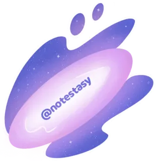 👽 7a890a11 @notestasy morado, pegatina, redes sociales, nombre de usuario whatsapp sticker
