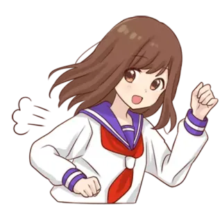 💨 229ce799 Anime, Dziewczyna, Mundur szkolny, Wesoła, Słodka, Uczeń/Uczennica whatsapp sticker