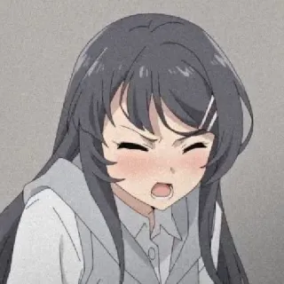 😩 1664f107 Mai Sakurajima Rascal Does Not Dream of Bunny Girl Senpai Аниме, Мультфильм, Девушка, Сакурадзима Маи, Bunny Girl Senpai telegram sticker