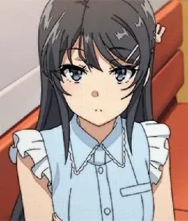 🤨 3a615479 Mai Sakurajima Rascal Does Not Dream of Bunny Girl Senpai Аниме, Девушка, Сакурадзима, Май, Bunny Girl Senpai, Милая telegram sticker