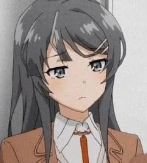 😕 afe7f338 Mai Sakurajima Rascal Does Not Dream of Bunny Girl Senpai Аниме, Девушка, Сакурадзима, Май, Bunny Girl Senpai telegram sticker
