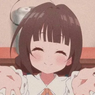 💘 28c782c9 anime, chica, linda, dibujos animados, feliz, sonriendo whatsapp sticker