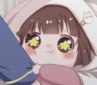 💘 70fe9789 Anime, Kawaii, Lindo, Triste, Llorando, Ojos de estrella, Dibujos animados whatsapp sticker